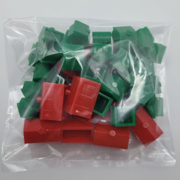Monopoly Original Replacement Piece House Hotel Plastic 1974 Estate Green Red - Picture 3 of 4